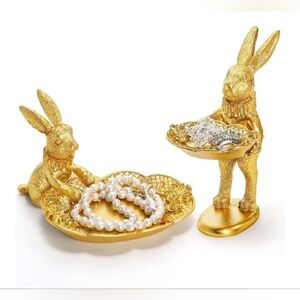 Gold Rabbit Jewelry Holders